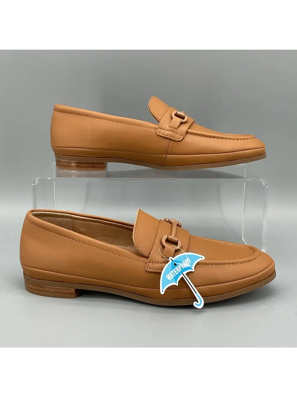 NEW Aqua College Women’s Waterproof Bossy Slip On Flat Loafers Tan Size 6.5M